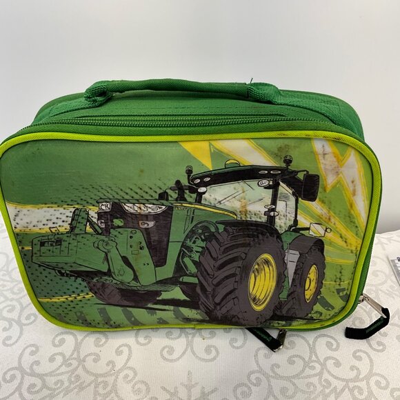 John Deere Green Tractor Insulated Lunch Box Bag Kids Polyester - Picture 1 of 6